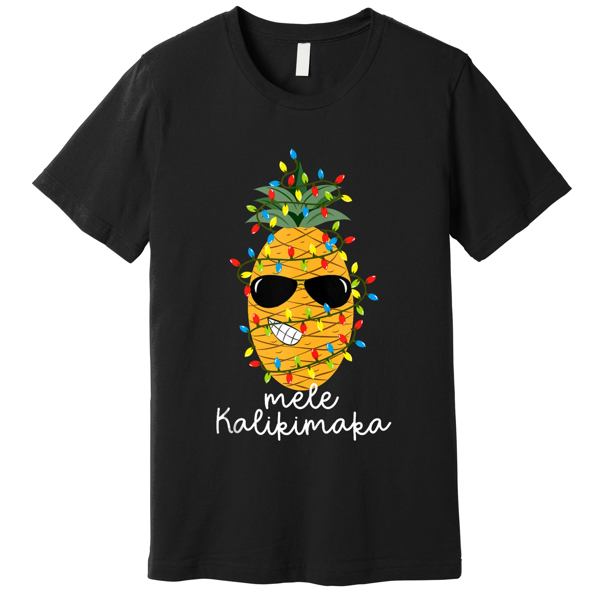 Mele Kalikimaka Pineapple Tree Hawaiian Christmas In July Tank Top Premium T-Shirt