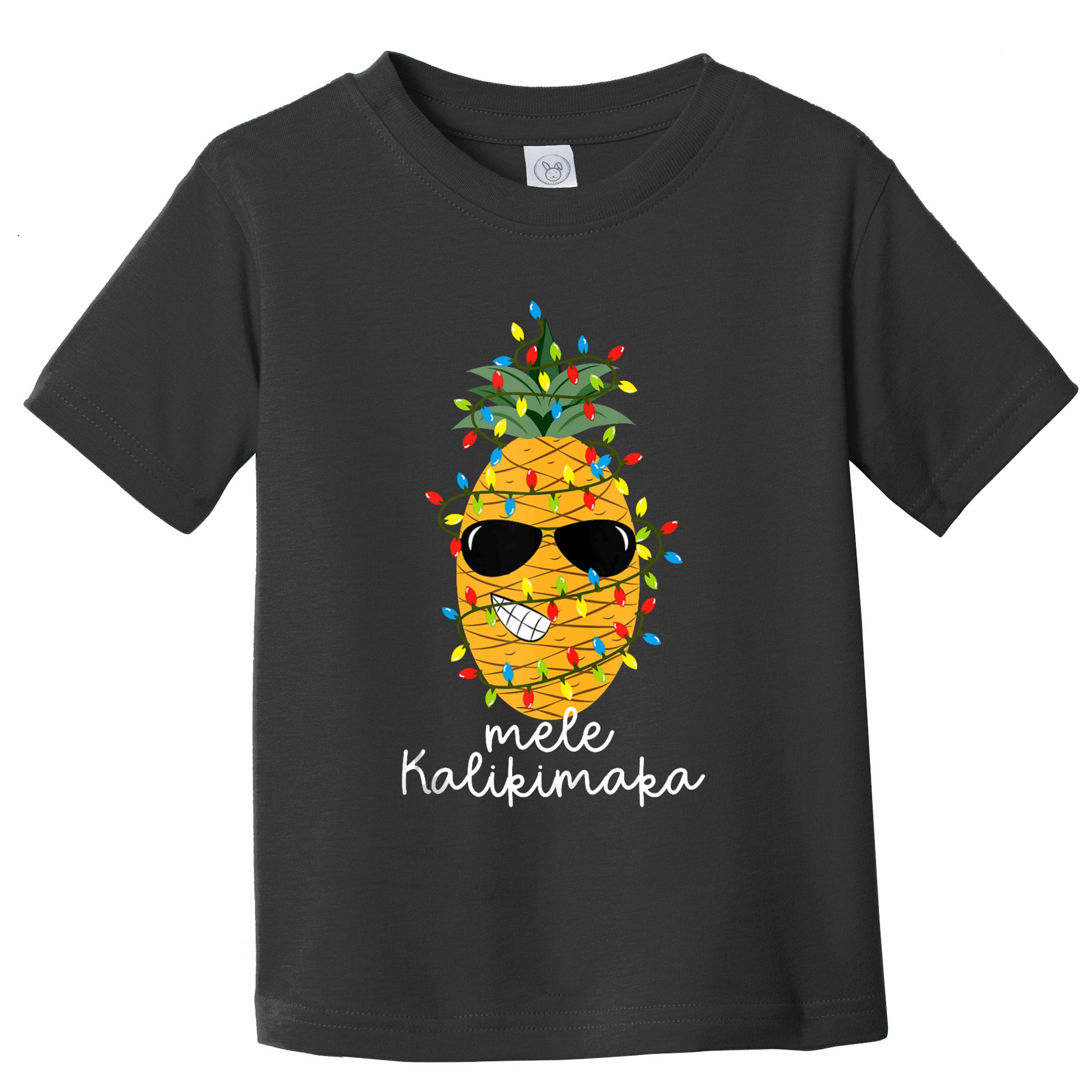 Mele Kalikimaka Pineapple Tree Hawaiian Christmas In July Tank Top Toddler T-Shirt