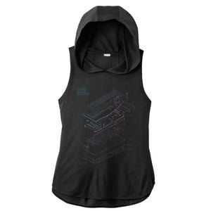 Mechanical Keyboard Patent Drawing Graphic Design Art Ladies PosiCharge Tri-Blend Wicking Draft Hoodie Tank