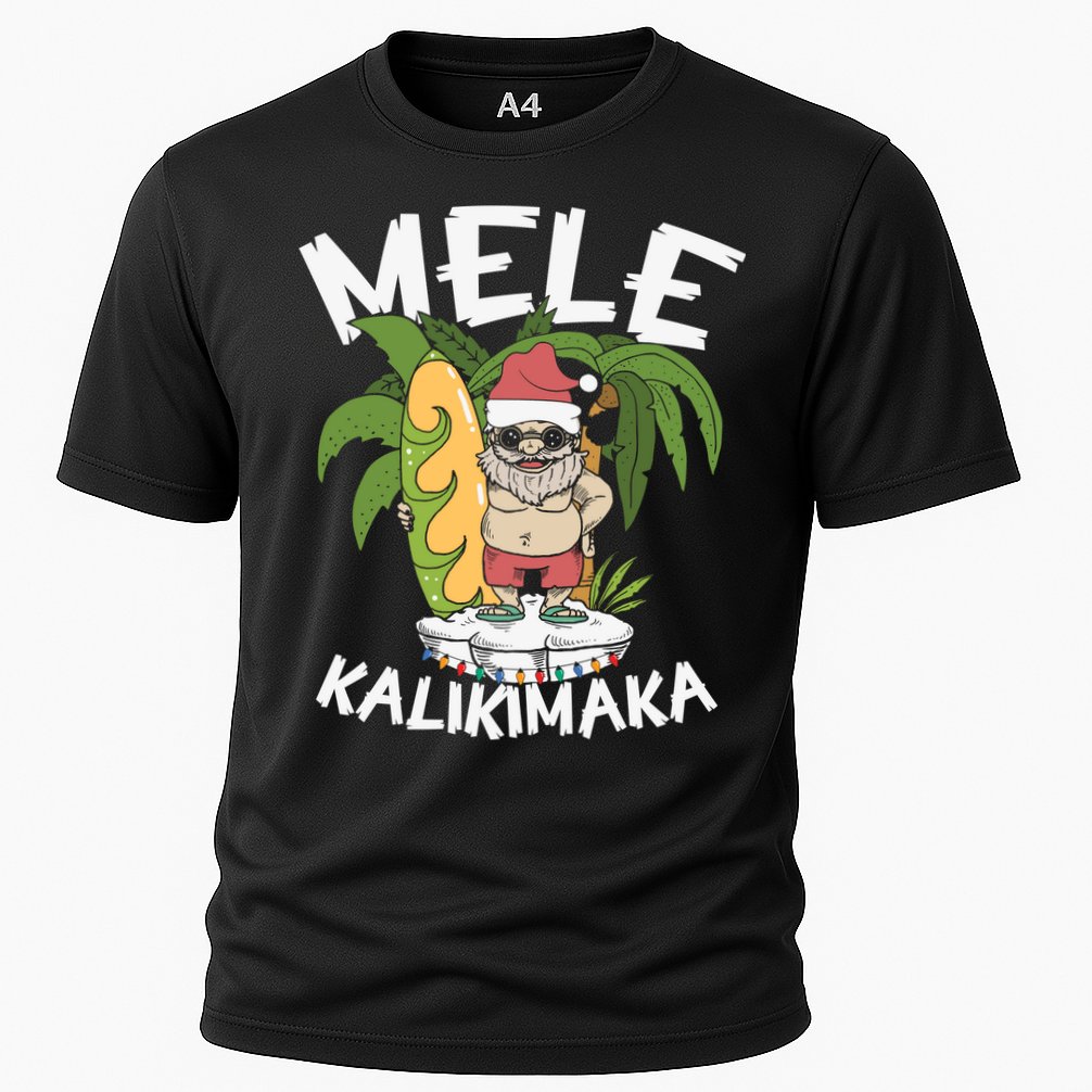 Mele Kalikimaka Palm Tree Hawaiian Christmas In July Cooling Performance Crew T-Shirt