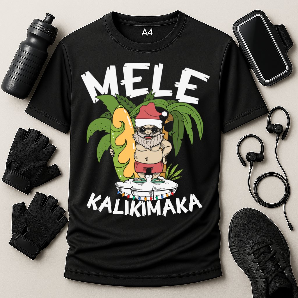 Mele Kalikimaka Palm Tree Hawaiian Christmas In July Cooling Performance Crew T-Shirt