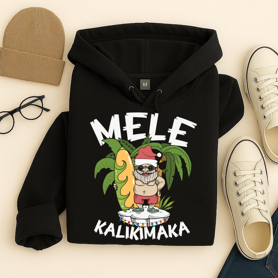 Mele Kalikimaka Palm Tree Hawaiian Christmas In July Hoodie