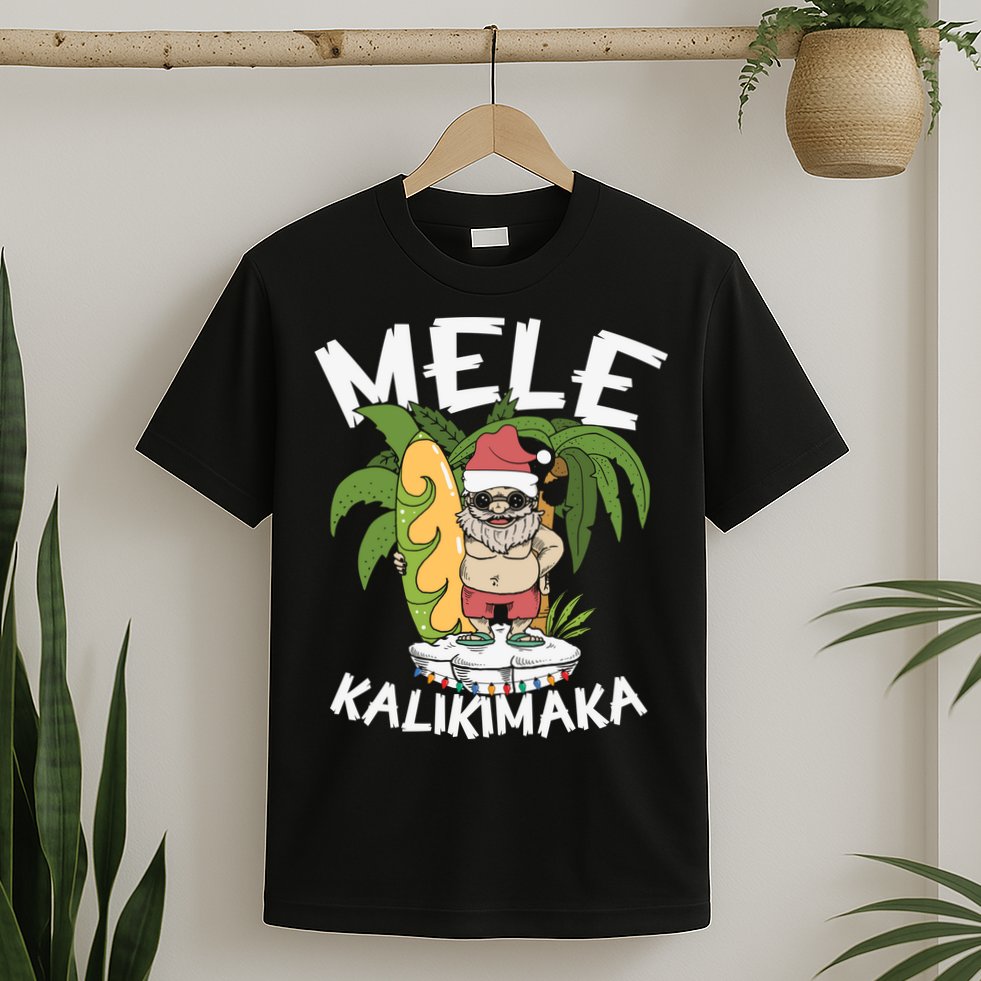 Mele Kalikimaka Palm Tree Hawaiian Christmas In July T-Shirt