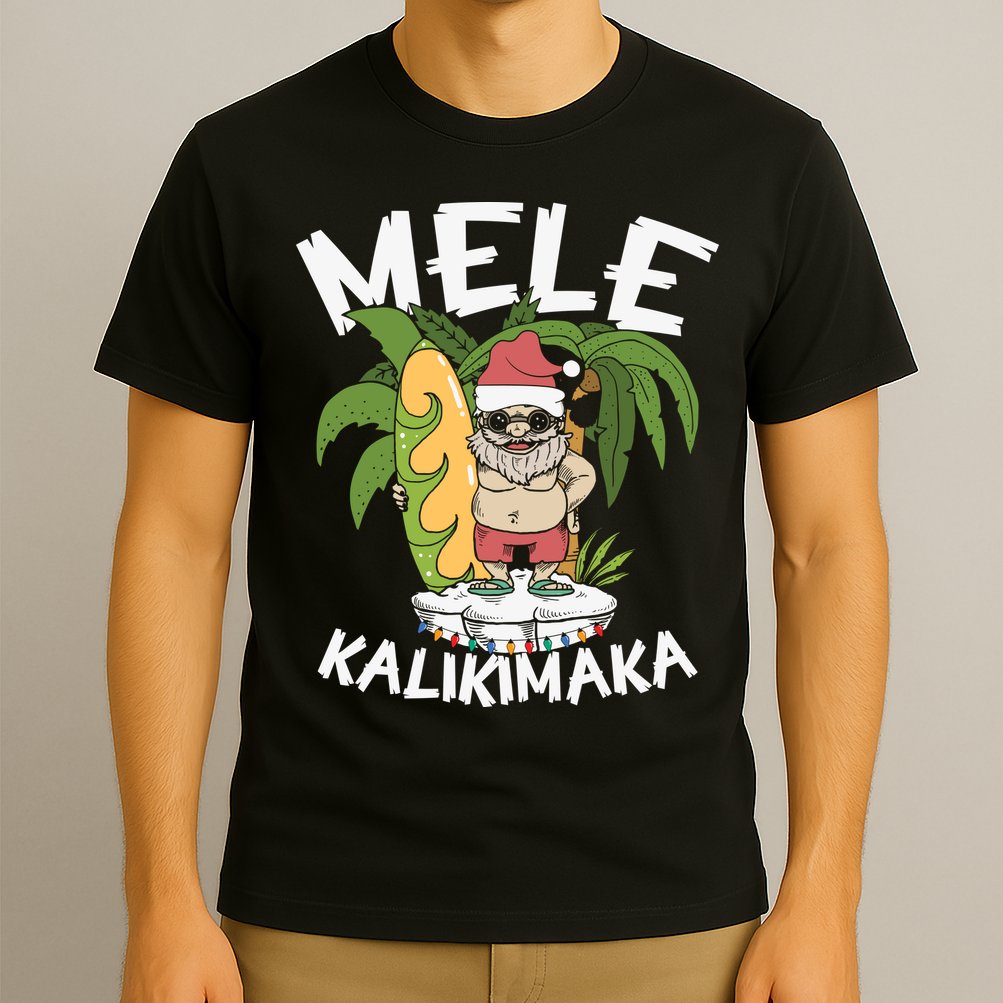 Mele Kalikimaka Palm Tree Hawaiian Christmas In July T-Shirt