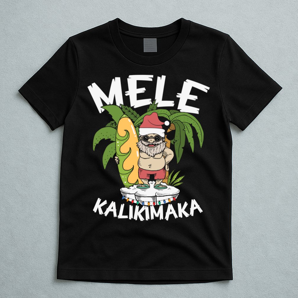 Mele Kalikimaka Palm Tree Hawaiian Christmas In July T-Shirt