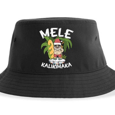 Mele Kalikimaka Palm Tree Hawaiian Christmas In July Sustainable Bucket Hat