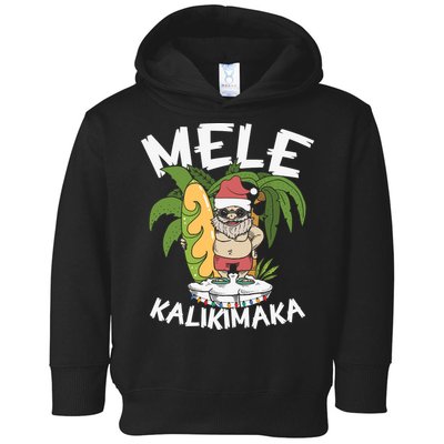 Mele Kalikimaka Palm Tree Hawaiian Christmas In July Toddler Hoodie