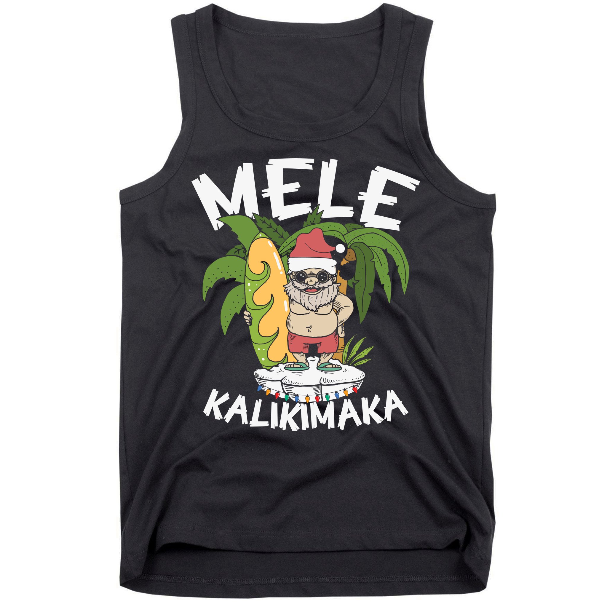 Mele Kalikimaka Palm Tree Hawaiian Christmas In July Tank Top