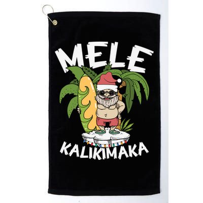 Mele Kalikimaka Palm Tree Hawaiian Christmas In July Golf Towel