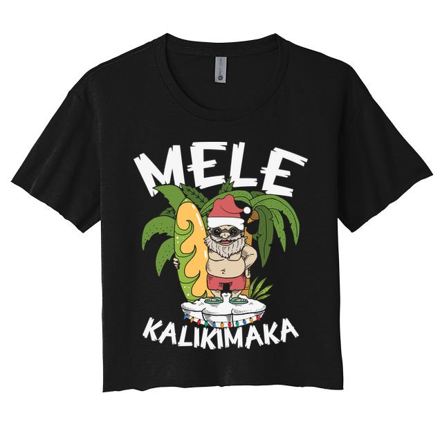 Mele Kalikimaka Palm Tree Hawaiian Christmas In July Crop Top