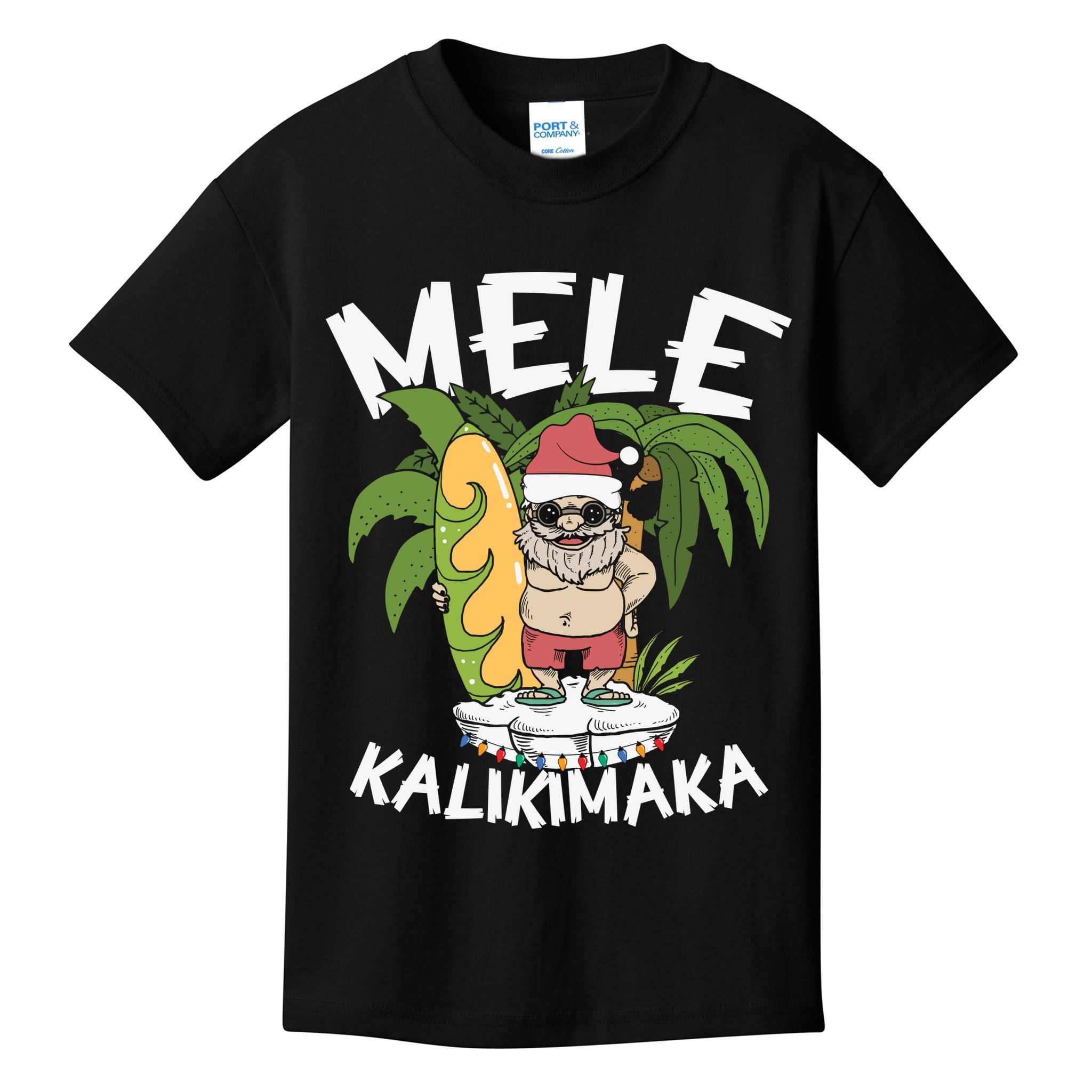 Mele Kalikimaka Palm Tree Hawaiian Christmas In July Kids T-Shirt