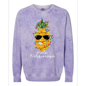 Mele Kalikimaka Pineapple Tree Hawaiian Christmas In July Tank Top Colorblast Crewneck Sweatshirt