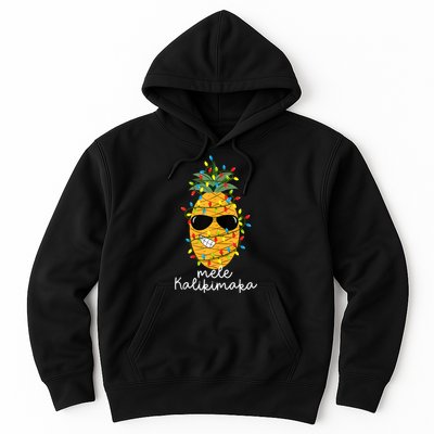 Mele Kalikimaka Pineapple Tree Hawaiian Christmas In July Tank Top Hoodie