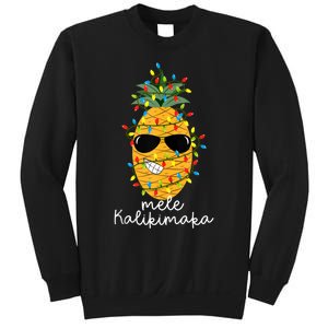 Mele Kalikimaka Pineapple Tree Hawaiian Christmas In July Tank Top Sweatshirt