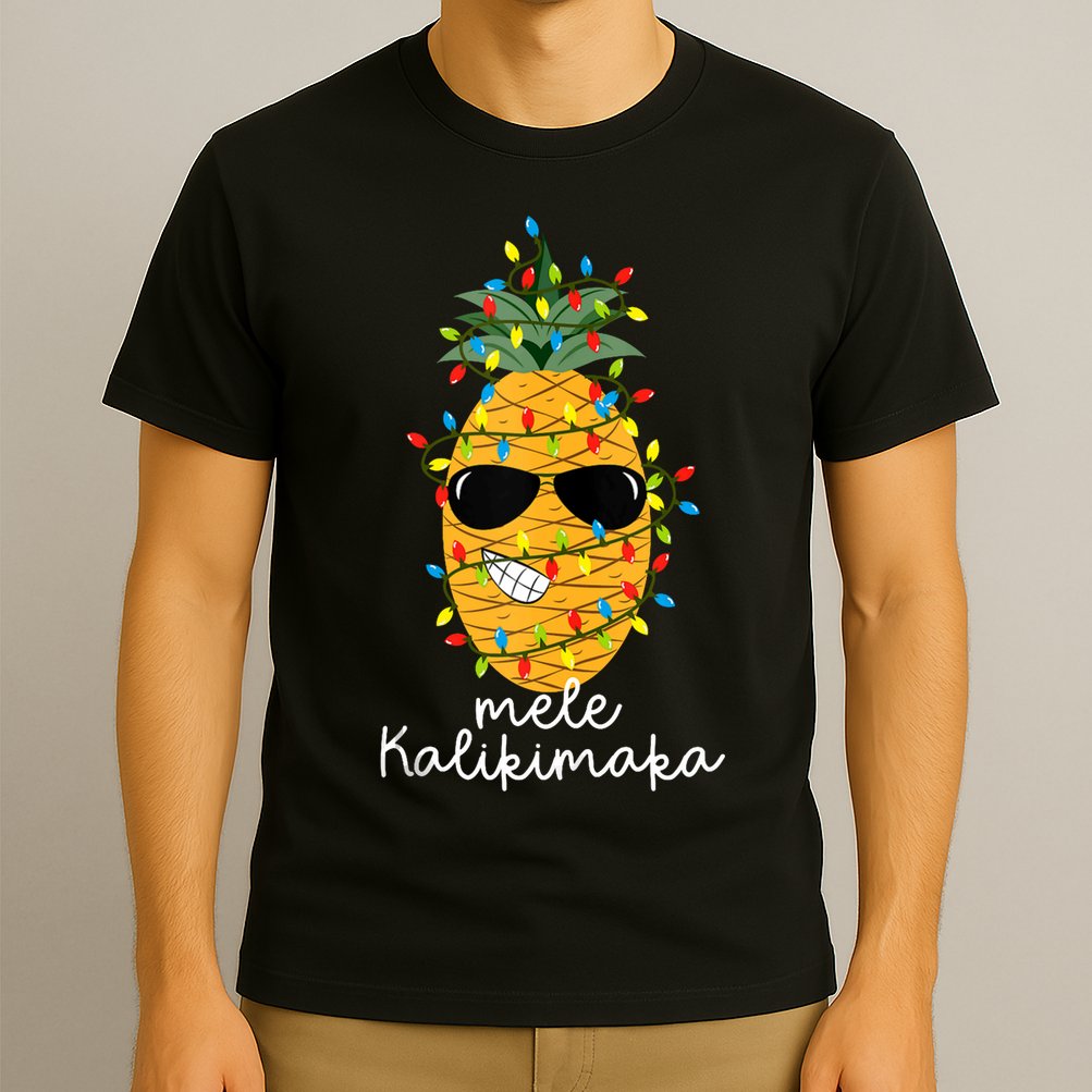 Mele Kalikimaka Pineapple Tree Hawaiian Christmas In July Tank Top T-Shirt