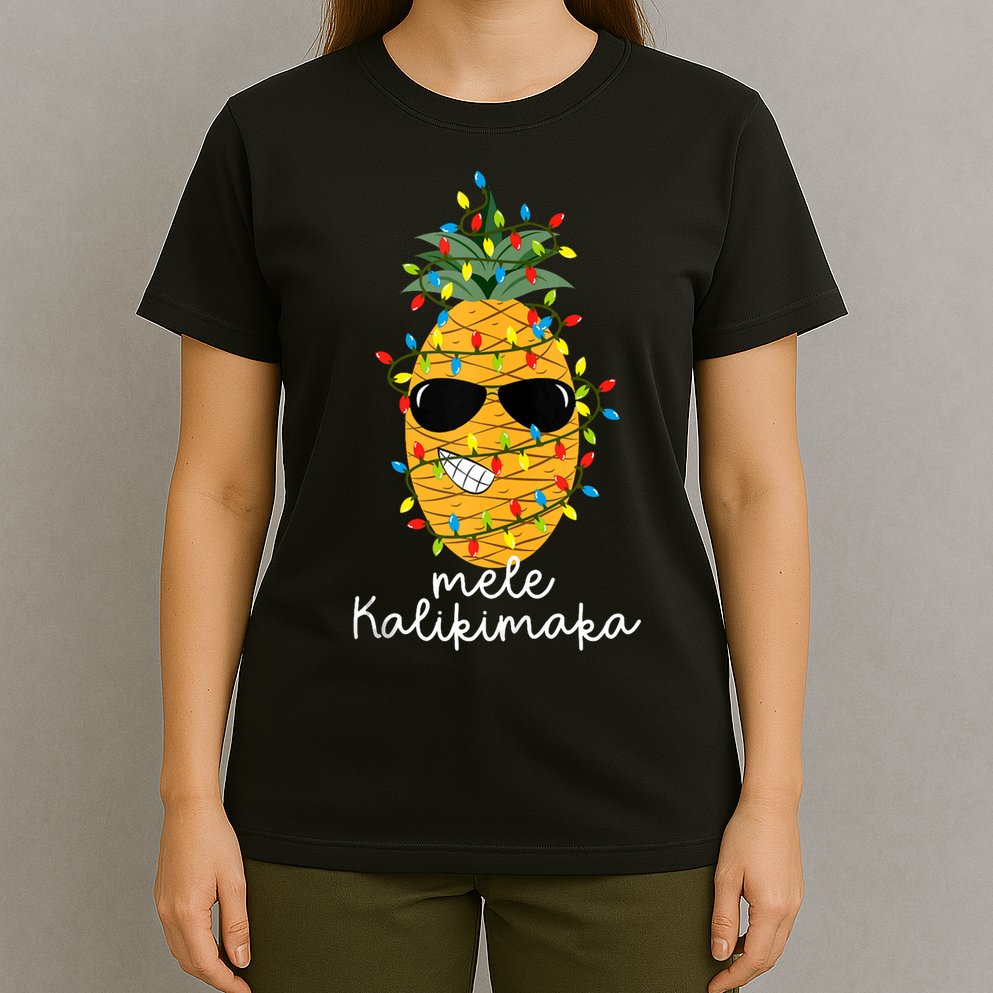 Mele Kalikimaka Pineapple Tree Hawaiian Christmas In July Tank Top T-Shirt
