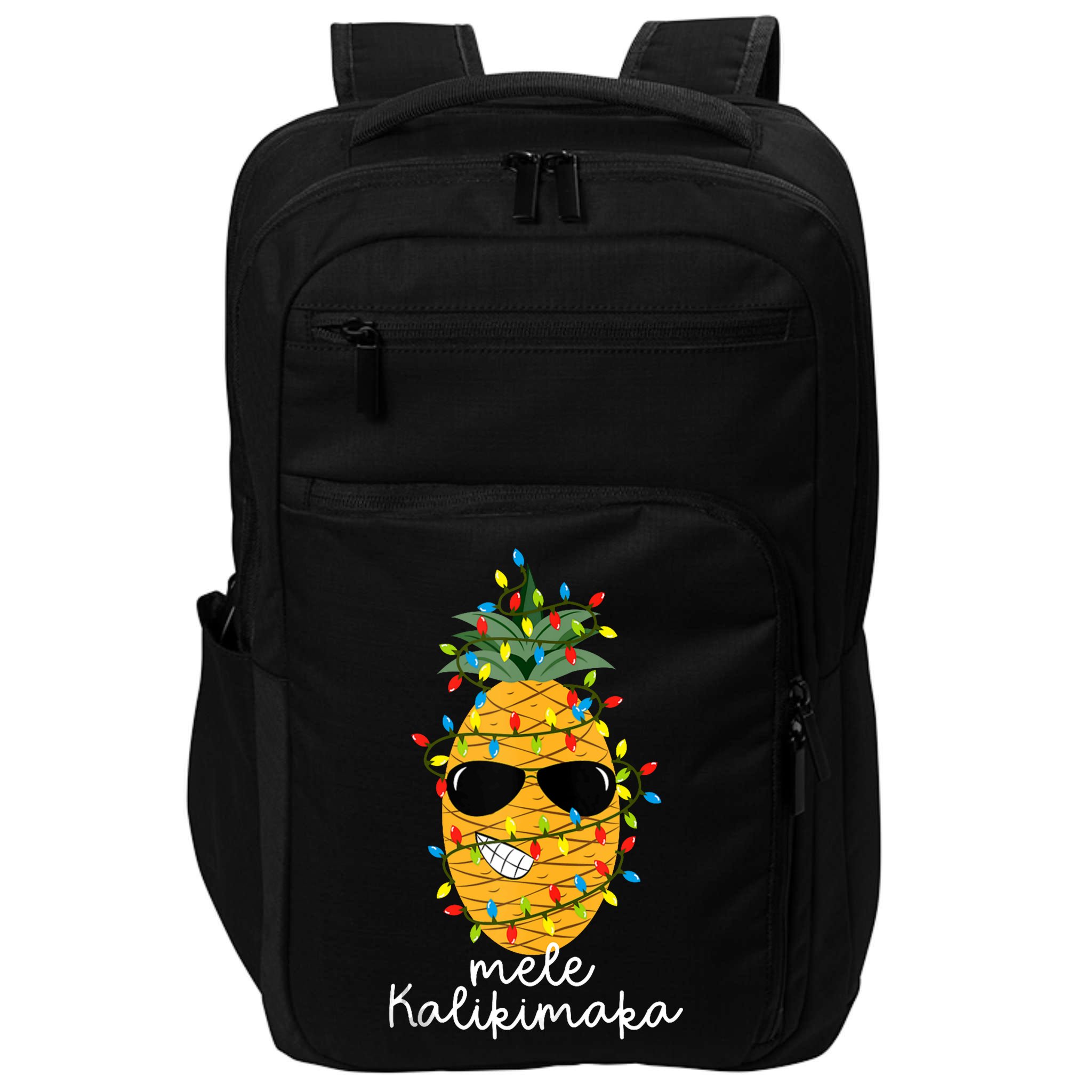 Mele Kalikimaka Pineapple Tree Hawaiian Christmas In July Tank Top Impact Tech Backpack