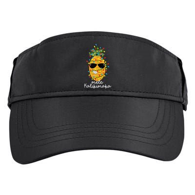 Mele Kalikimaka Pineapple Tree Hawaiian Christmas In July Tank Top Adult Drive Performance Visor