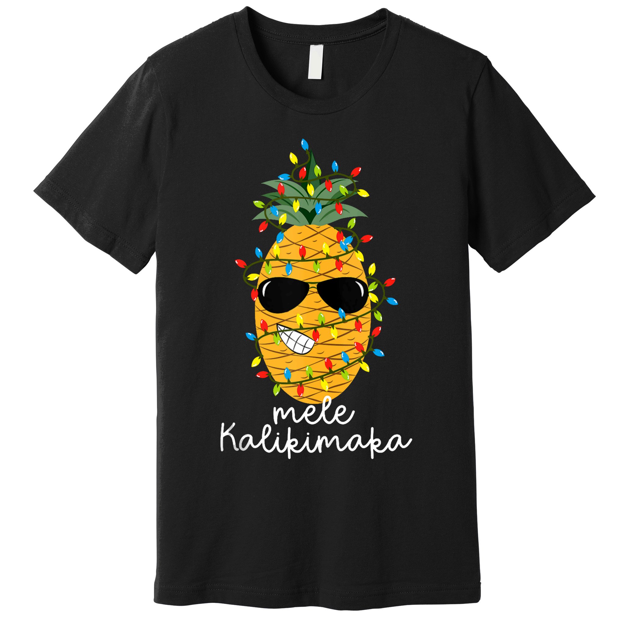 Mele Kalikimaka Pineapple Tree Hawaiian Christmas In July Tank Top Premium T-Shirt