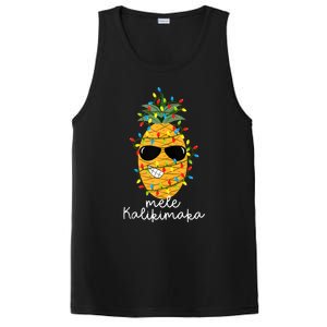 Mele Kalikimaka Pineapple Tree Hawaiian Christmas In July Tank Top PosiCharge Competitor Tank