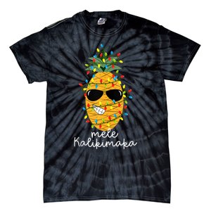 Mele Kalikimaka Pineapple Tree Hawaiian Christmas In July Tank Top Tie-Dye T-Shirt