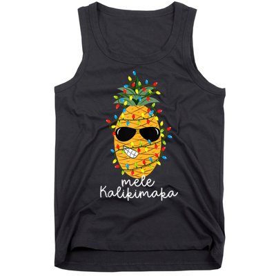 Mele Kalikimaka Pineapple Tree Hawaiian Christmas In July Tank Top Tank Top