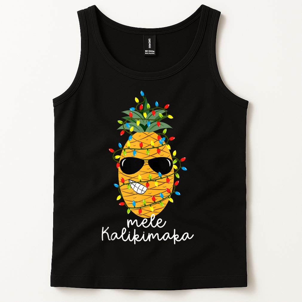 Mele Kalikimaka Pineapple Tree Hawaiian Christmas In July Tank Top Tank Top