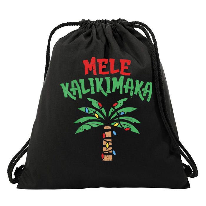 Mele Kalikimaka Palm Tree Shirts Hawaiian Christmas In July Drawstring Bag