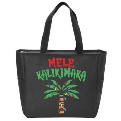 Mele Kalikimaka Palm Tree Shirts Hawaiian Christmas In July Zip Tote Bag