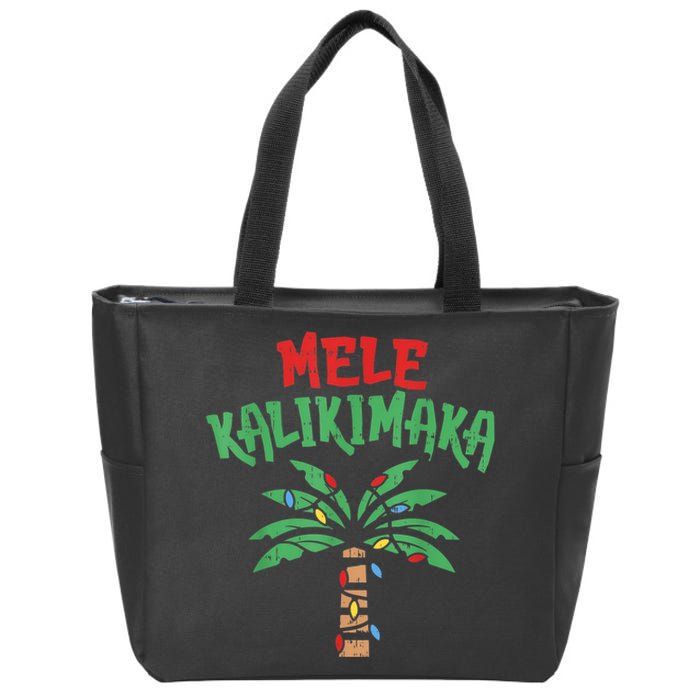 Mele Kalikimaka Palm Tree Shirts Hawaiian Christmas In July Zip Tote Bag