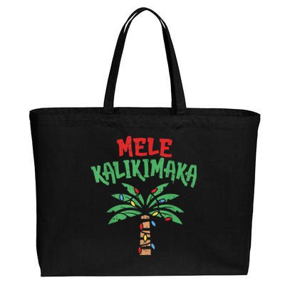 Mele Kalikimaka Palm Tree Shirts Hawaiian Christmas In July Cotton Canvas Jumbo Tote