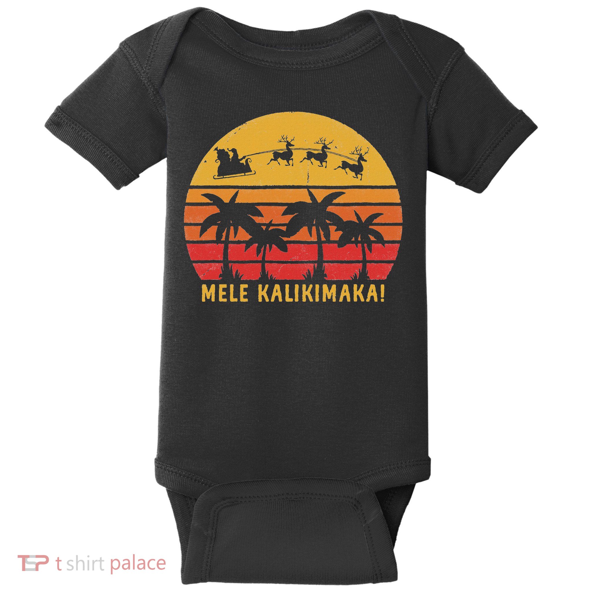 Mele Kalikimaka Retro Hawaiian Christmas Hawaii Baby Bodysuit