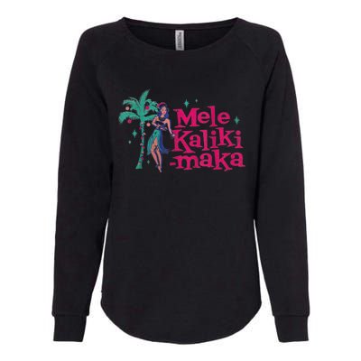 Mele Kalikimaka Retro Aloha Hula Dancer Girl Hawaiian Xmas Womens California Wash Sweatshirt