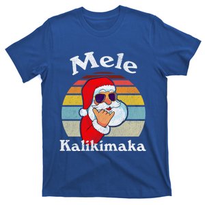 Mele Kalikimaka Retro Christmas Santa Shaka Hawaii Gift T-Shirt