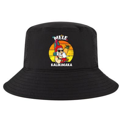 Mele Kalikimaka Retro Tropical Christmas Santa Rock Roll Cool Comfort Performance Bucket Hat