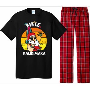 Mele Kalikimaka Retro Tropical Christmas Santa Rock Roll Pajama Set