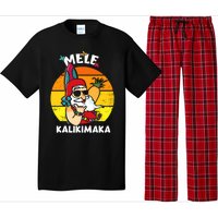 Mele Kalikimaka Retro Tropical Christmas Santa Rock Roll Pajama Set