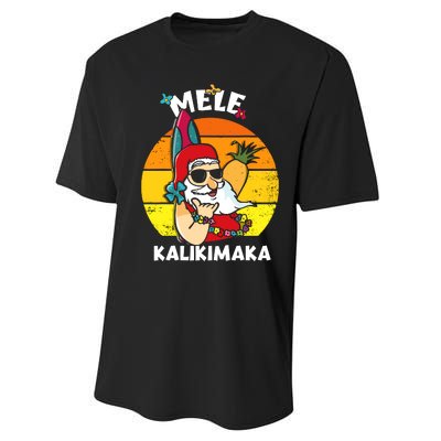 Mele Kalikimaka Retro Tropical Christmas Santa Rock Roll Performance Sprint T-Shirt