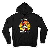 Mele Kalikimaka Retro Tropical Christmas Santa Rock Roll Tall Hoodie