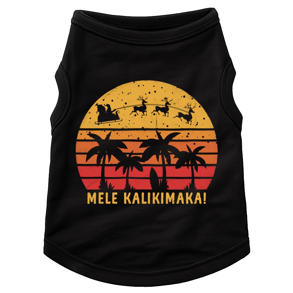 Mele Kalikimaka Retro Hawaiian Christmas Family Vacation Great Gift Doggie Tank