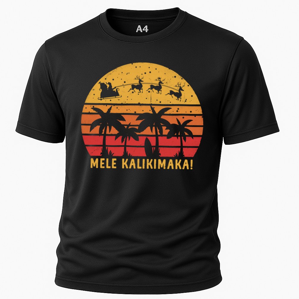 Mele Kalikimaka Retro Hawaiian Christmas Family Vacation Great Gift Cooling Performance Crew T-Shirt