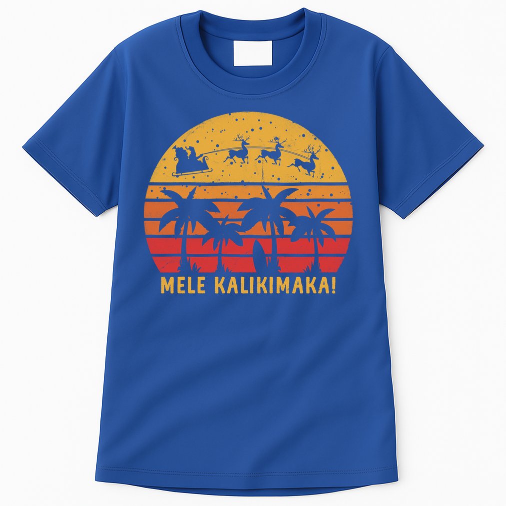 Mele Kalikimaka Retro Hawaiian Christmas Family Vacation Great Gift Tall T-Shirt