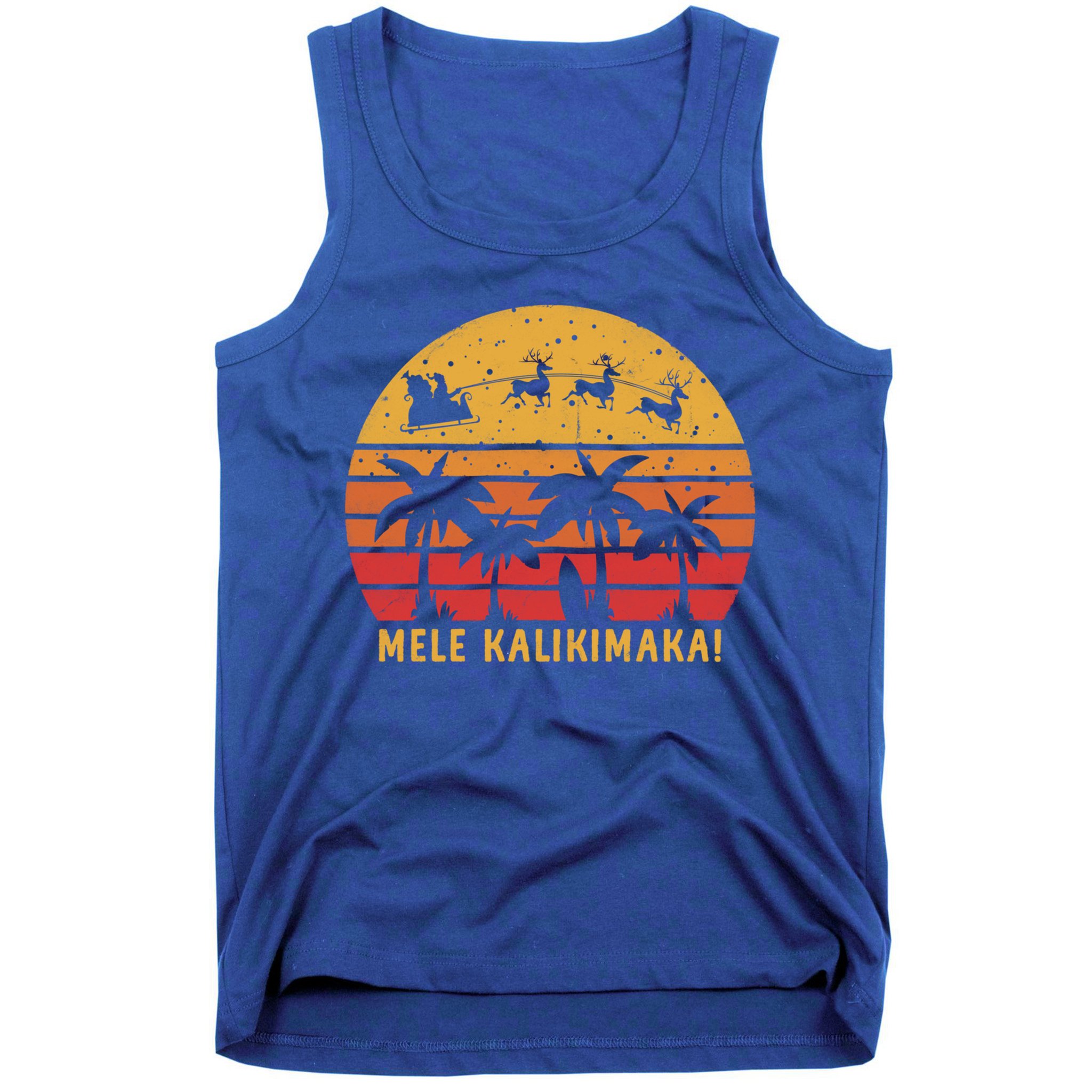 Mele Kalikimaka Retro Hawaiian Christmas Family Vacation Great Gift Tank Top