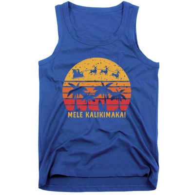 Mele Kalikimaka Retro Hawaiian Christmas Family Vacation Great Gift Tank Top