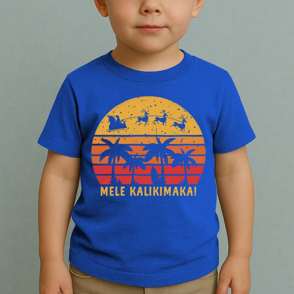 Mele Kalikimaka Retro Hawaiian Christmas Family Vacation Great Gift Toddler T-Shirt
