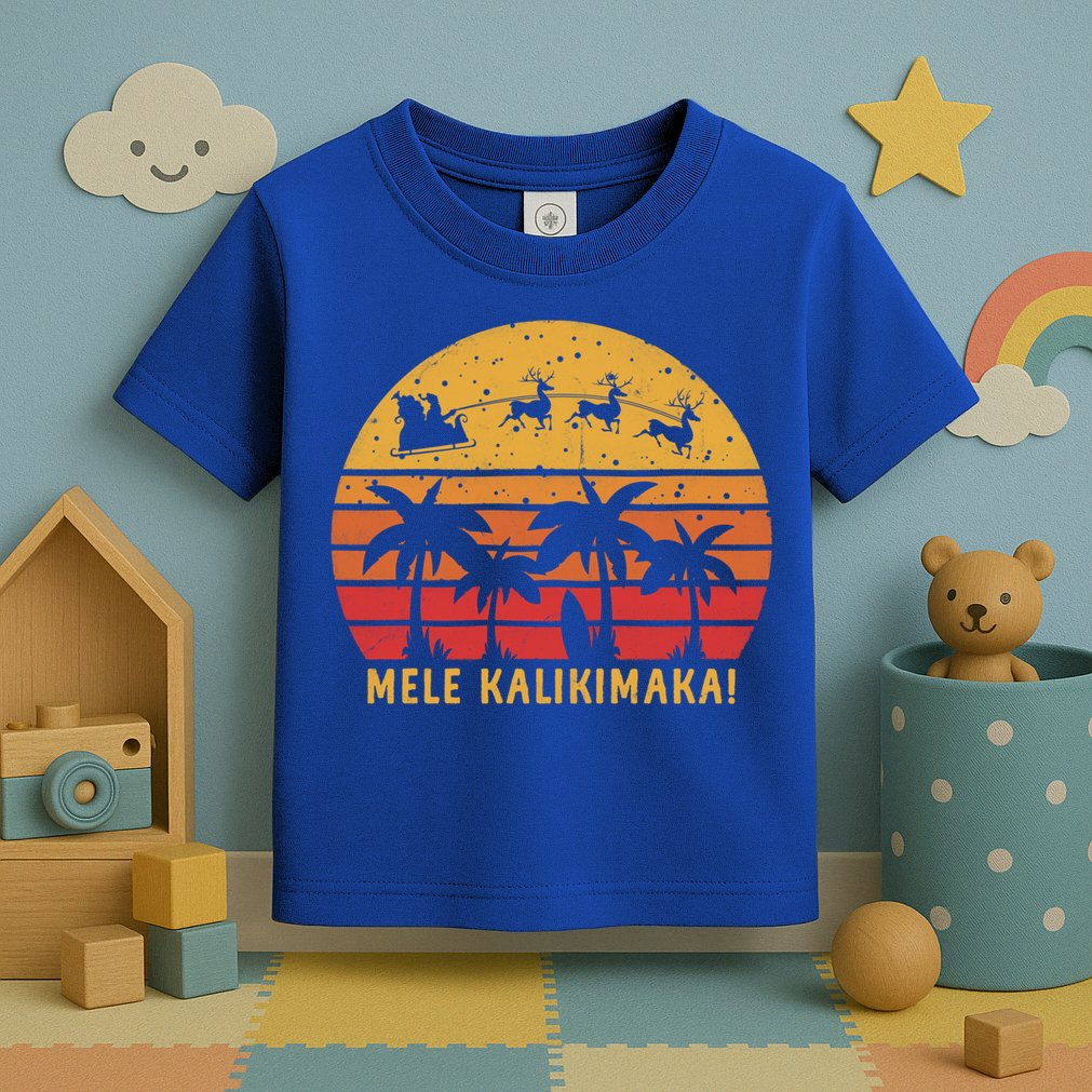 Mele Kalikimaka Retro Hawaiian Christmas Family Vacation Great Gift Toddler T-Shirt