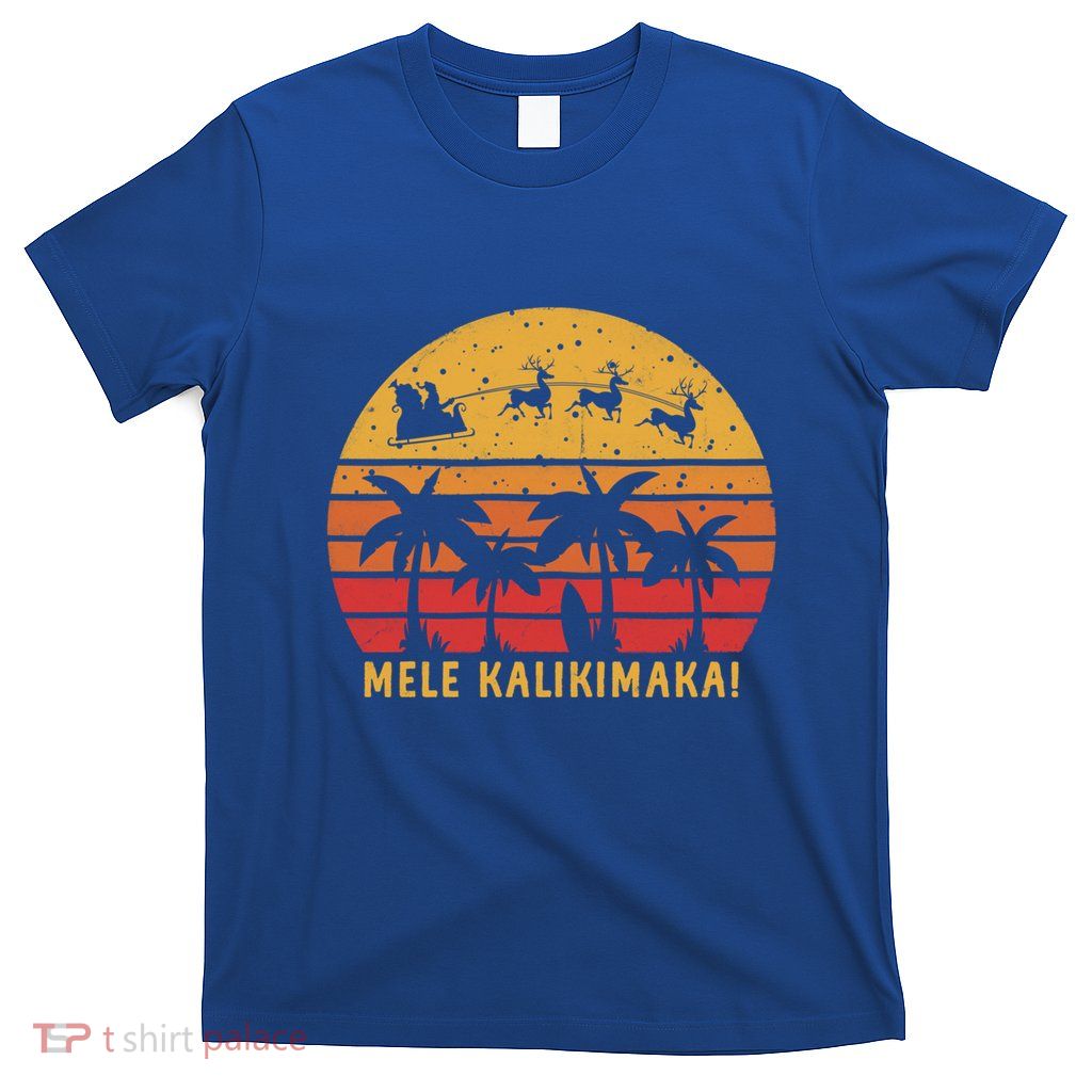 Mele Kalikimaka Retro Hawaiian Christmas Family Vacation Gift T-Shirt