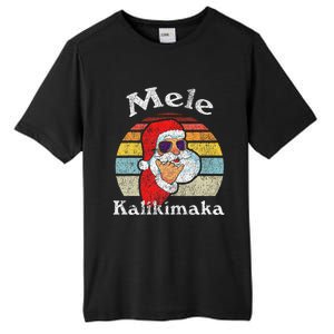 Mele Kalikimaka Retro Christmas Santa Shaka Hawaii  Tall Fusion ChromaSoft Performance T-Shirt