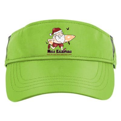 Mele Kalikimaka Santa Claus Surfing Palm Trees Christmas Adult Drive Performance Visor