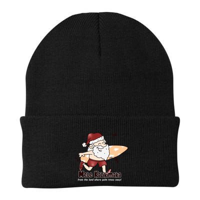 Mele Kalikimaka Santa Claus Surfing Palm Trees Christmas Beanie